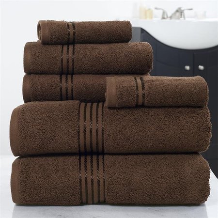 LAVISH HOME Lavish Home 67-0016-C Cotton 100 Percent Hotel Towel Set; Chocolate - 6 Piece 67-0016-C
